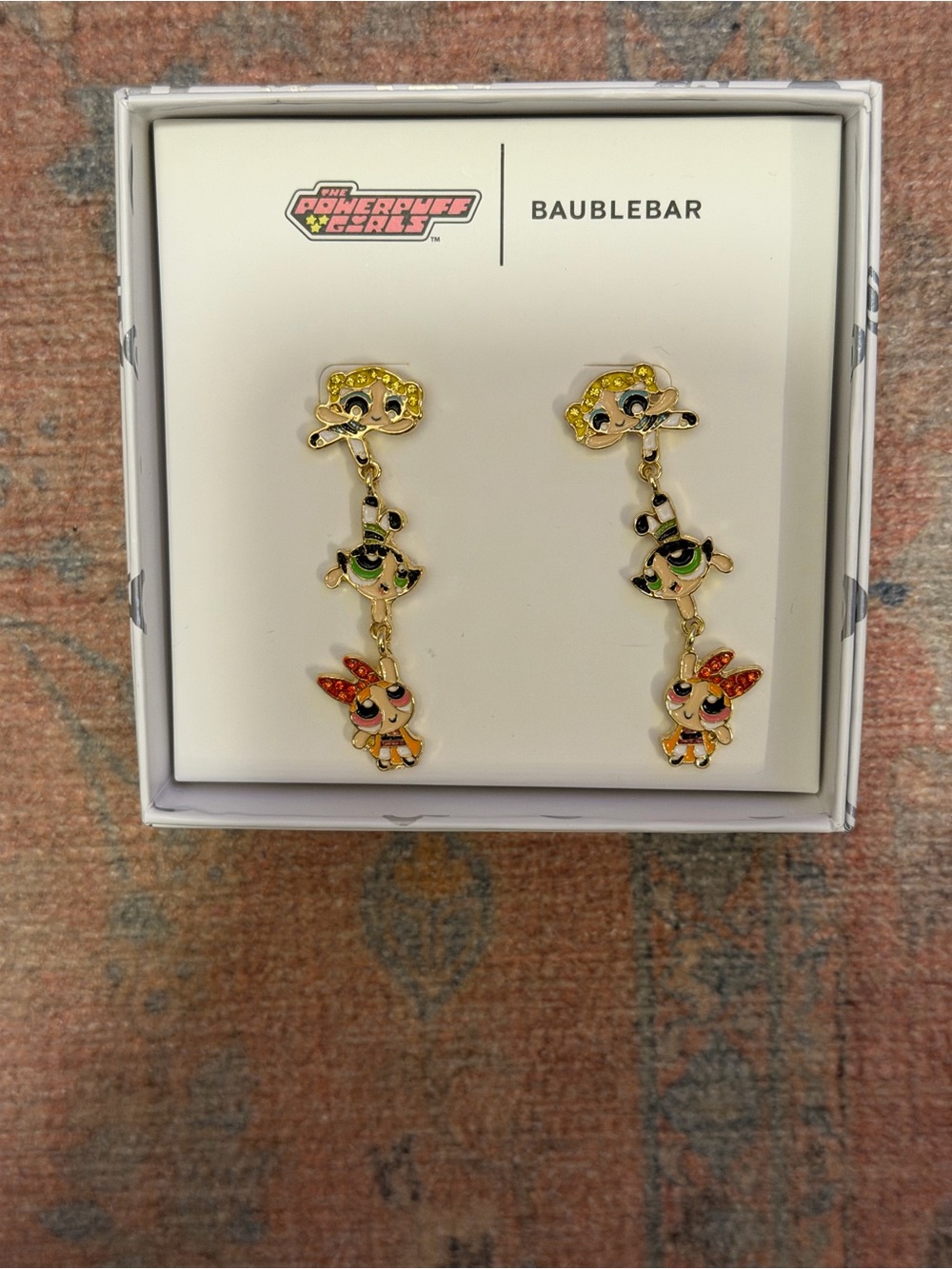 Brand New The Powerpuff Girls X Baublebar Featuring All 3 Girls Dangle Earrings